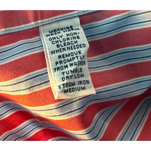 Ralph Lauren XL Blake Mens Red & White Striped Short Sleeve Button-Down Shirt - Picture 7 of 8